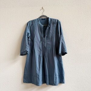 NWOT CP Shades Blue Cotton Silk Tunic Fits Medium Sample